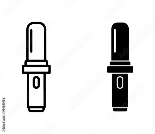 Flashlight Line and Glyph Icon Set