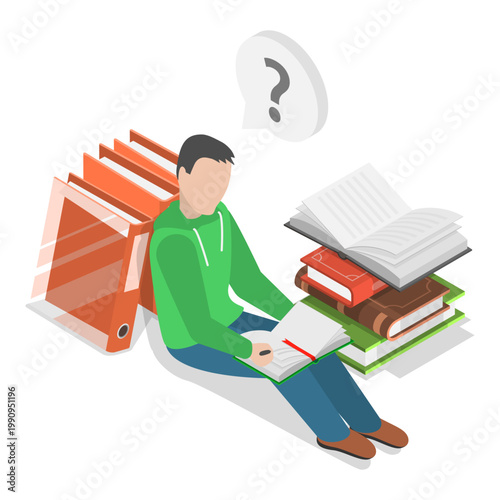 3D Isometric Flat Vector Illustration of Document Online Editing, Editorial Services. Item 2