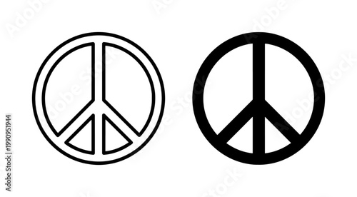 Minimalist Peace Sign Vector Icon Set