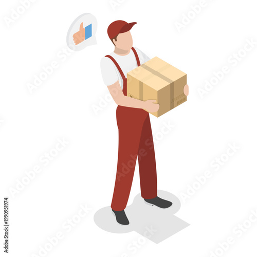 3D Isometric Flat Vector Illustration of Delivery Service, Collection Of Mail Carriers. Item 2