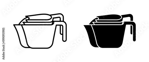 Measuring Cup Icon Set for Kitchen Baking and Cooking