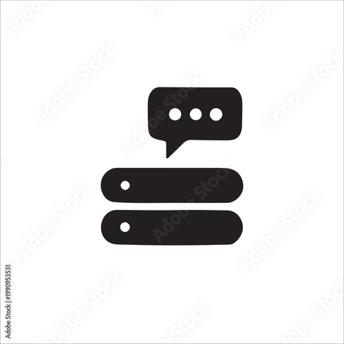 minimalist chat bubble and speech icons on white background