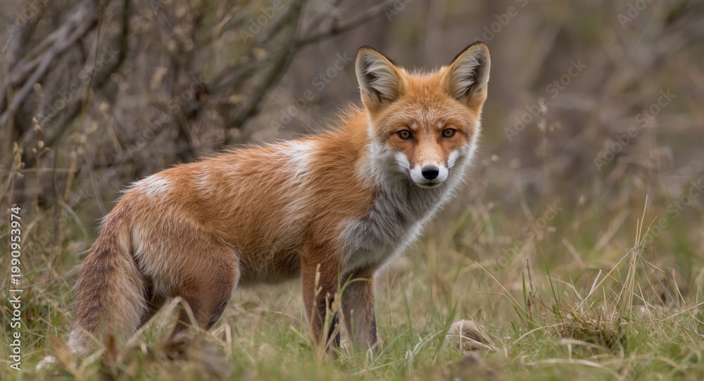 Fototapeta premium Spotted Vulpes Rueppellii Fox Posing in Natural Habitat