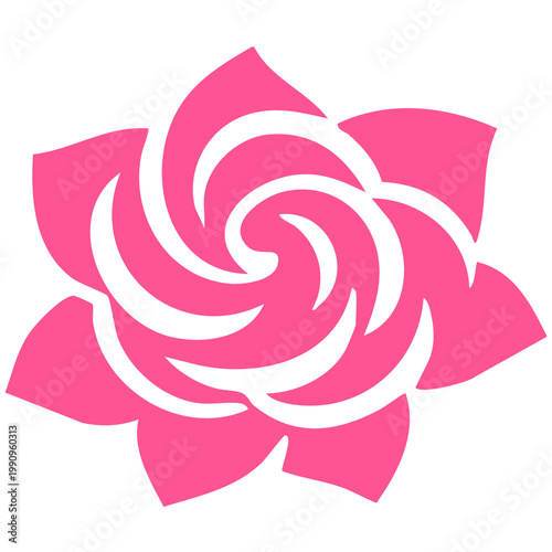 Flower clip art design on plain white transparent isolated background for card, shirt, hoodie, sweatshirt, apparel, card, tag, mug, icon, poster or badge