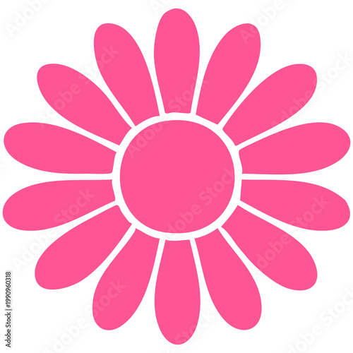 Flower clip art design on plain white transparent isolated background for card, shirt, hoodie, sweatshirt, apparel, card, tag, mug, icon, poster or badge