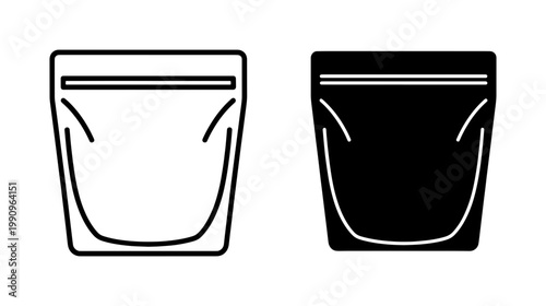 Zipper pouch icon set for flexible packaging design