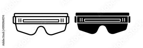 Futuristic Smart Glasses Icon Set for Virtual Reality