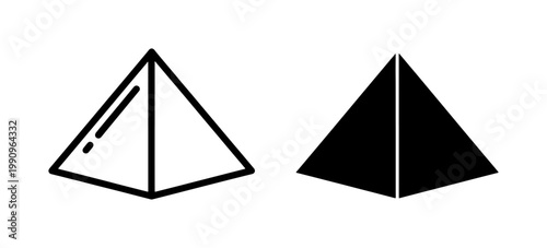 Free Download Pyramid Icon Set in Outline and Solid Black Style - GFXLoad