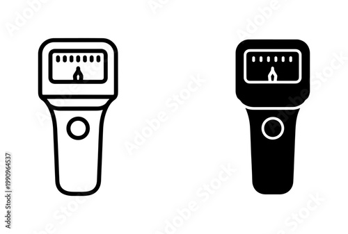 Handheld EMF Meter Device Outline and Glyph Icon Set