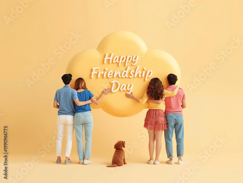 Friends Celebrate Friendship Day Together with Dog