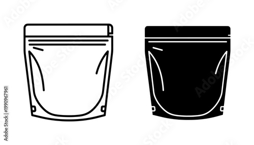 Doypack Pouch Icon Set for Product Packaging Design