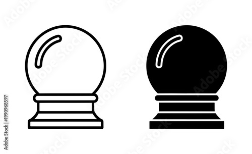 Magic Crystal Ball Icons for Fortune Telling and Future Prediction