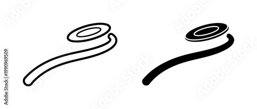 Flying Disc Sports Icon Set with Motion Trail