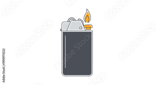 A simple illustration of a lit lighter.