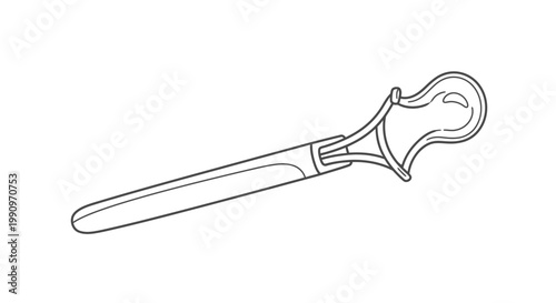 A line drawing of a kitchen knife.