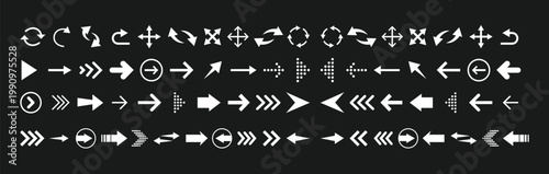 Arrow set icon Cursor Black vector arrows icons Arrow isolated vector