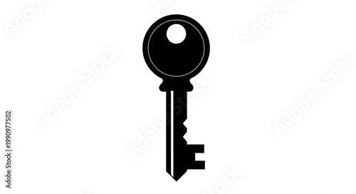A large black key is shown on a white background.