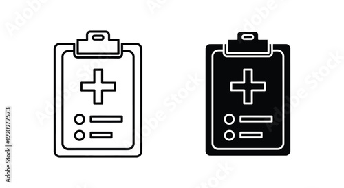 Medical clipboard with cross symbol for hospital checkup and patient records vector