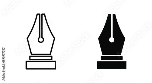 Professional fountain pen nib icon for graphic design and digital illustration software tools