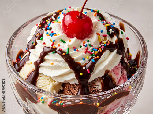 Image of Delicious Ice Cream Sundae
