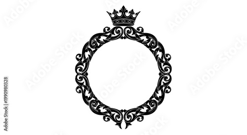 Ornate royal crest frame design element.