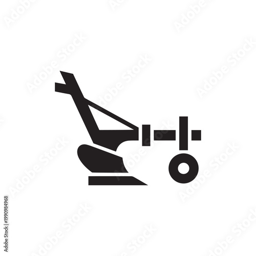 agricultural plow glyph icon

