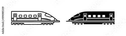 Slika na platnu High Speed Bullet Train Icon Set