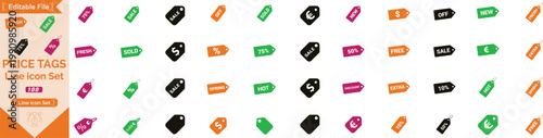 Tag icon collection. Price tag symbol vector illustration.