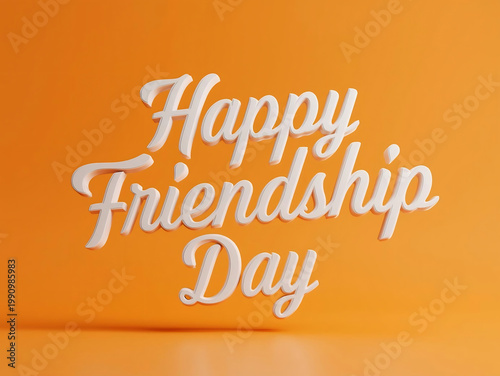 Happy Friendship Day white text on orange background