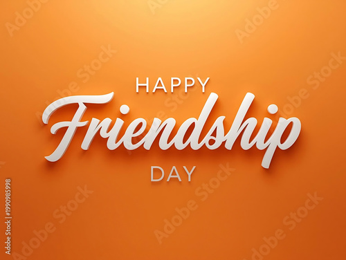 Happy Friendship Day White Text on Orange Background