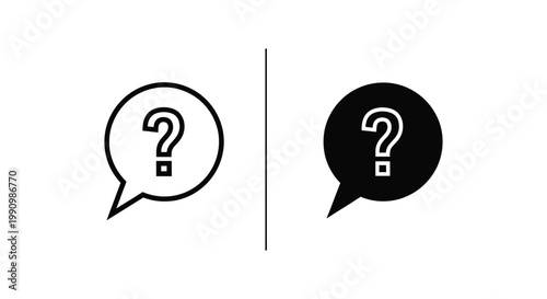 Speech bubble with question mark symbol for customer support and chat interface icons