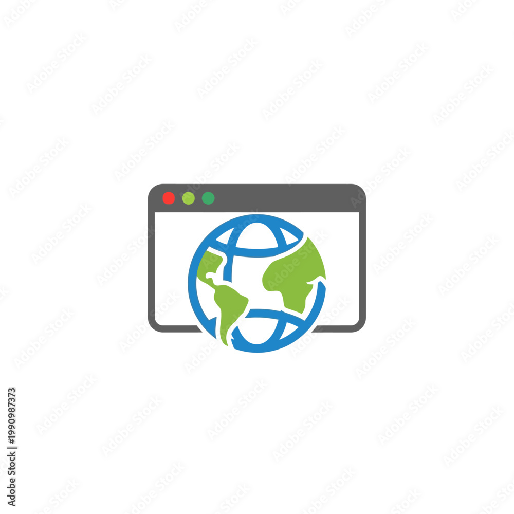 Fototapeta premium Global network and earth concept icon.