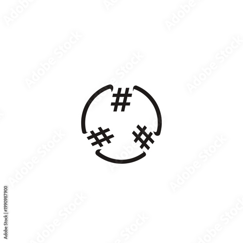 A simple black smiley face icon with hash symbols for eyes.