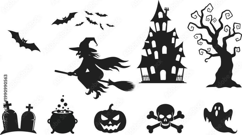 Fototapeta premium set of halloween elements