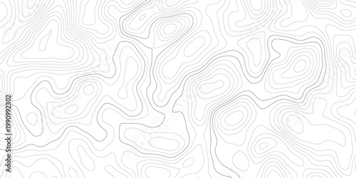 Abstract design with seamless pattern with lines topographic map. geographic mountain relief. the white on black contours topography stylized height of the lines. geographic contour map paper texture.