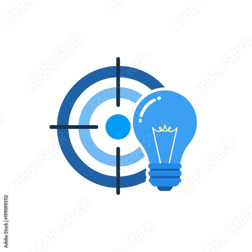 Innovative idea hitting the target concept.