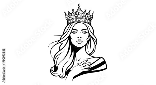 A woman wearing a crown royalty queen.