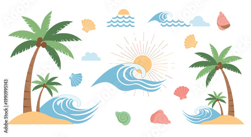 A peaceful tropical scene evoking tranquility and vacation dreams. Ideal for marketing travel, promoting relaxation, or as a cheerful visual for socia