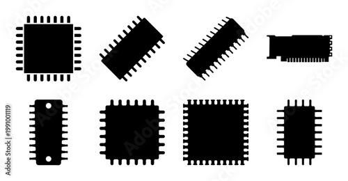 A visual representation of several different shapes of integrated circuits