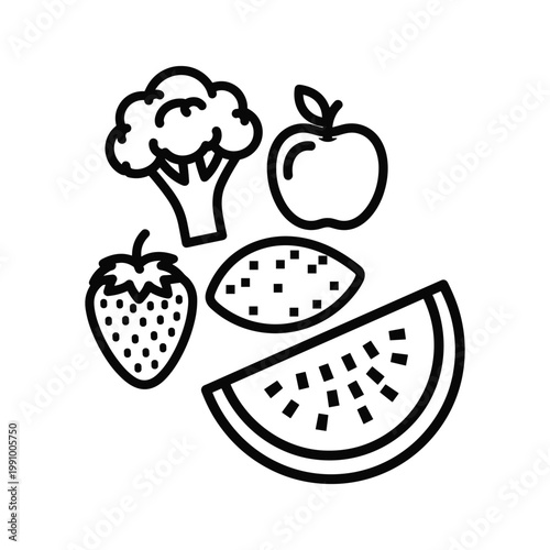 Fruit Vegetables Collection Health Food  Dietary Choices