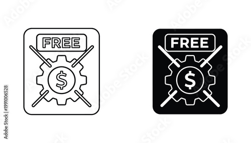 Free budget finance cost savings vector icon set in outline and solid styles for business and e-commerce websites