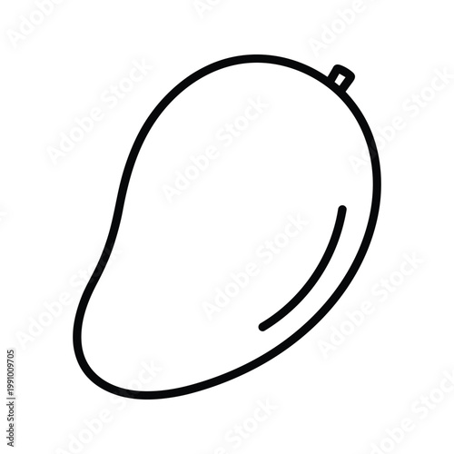 Mango Line Art Fruit Tropical Icon Healthy