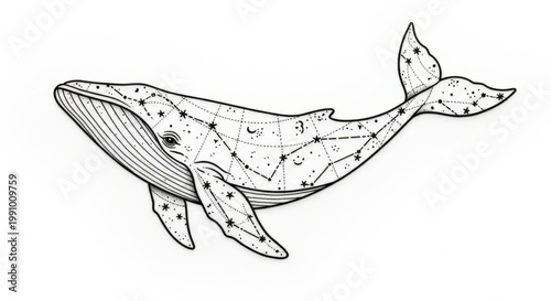 Whale Constellation Tattoo Art