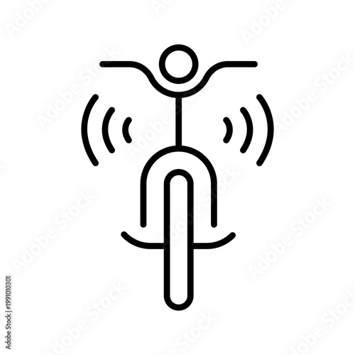 Bike sharing icon. Transport and bike sharing line symbol. Black and white.