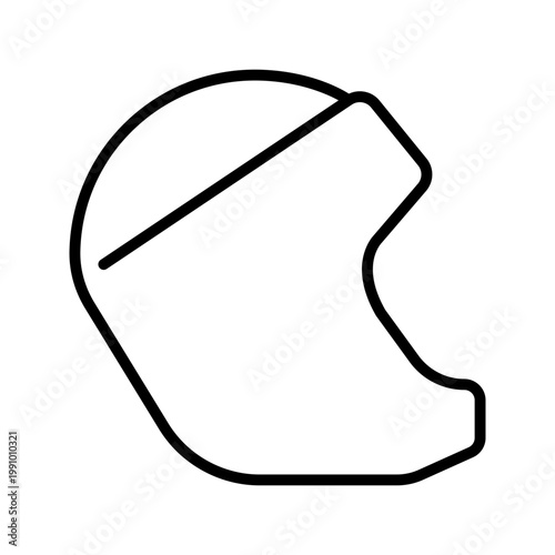 Boxing helmet icon. Sports and combat sports line symbol. Black and white.