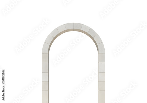 Minimalist Stone Archway Against a Stark Black Background, Creating a Bold and Abstract Architectural Element