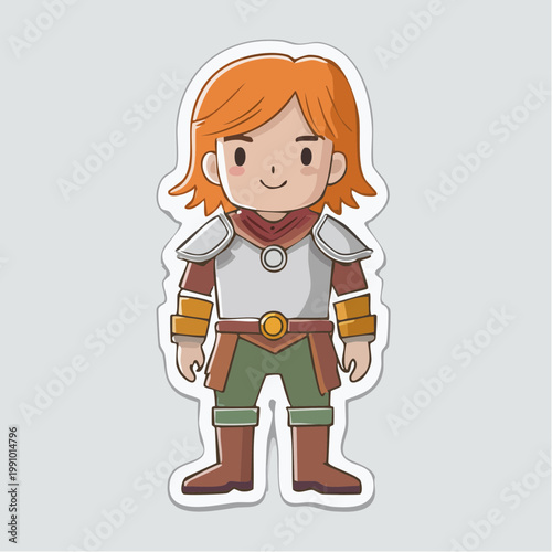 Chibi Knight Warrior Character Illustration