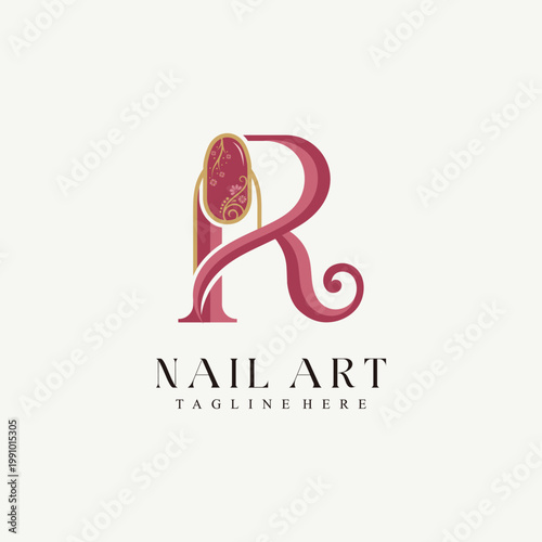 Minimalist Nail Salon Logo Vector Design