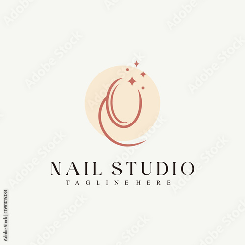 Minimalist Nail Salon Logo Vector Design