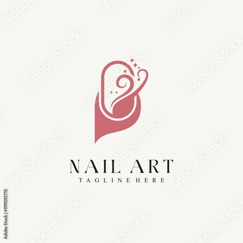 Minimalist Nail Salon Logo Vector Design